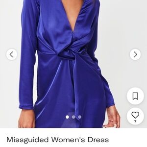 Missguided Royal Blue Long Sleeve Dress